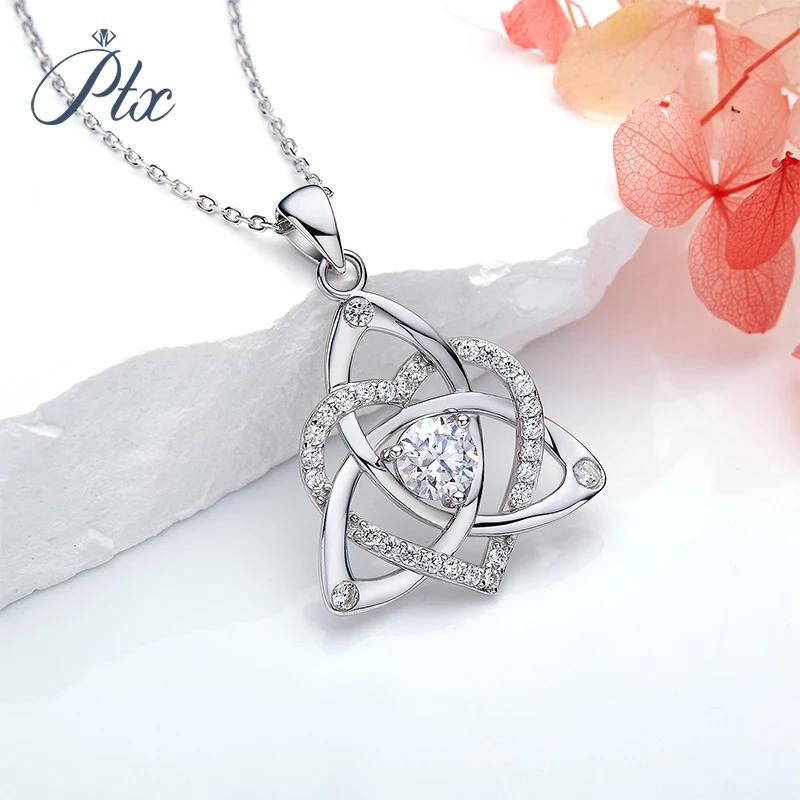 Moissanite Necklace Heart Pendant Champagne D Color VVS1 925 Sterling Silver Elegant Charm Trending Jewelry for Women Daily Wear