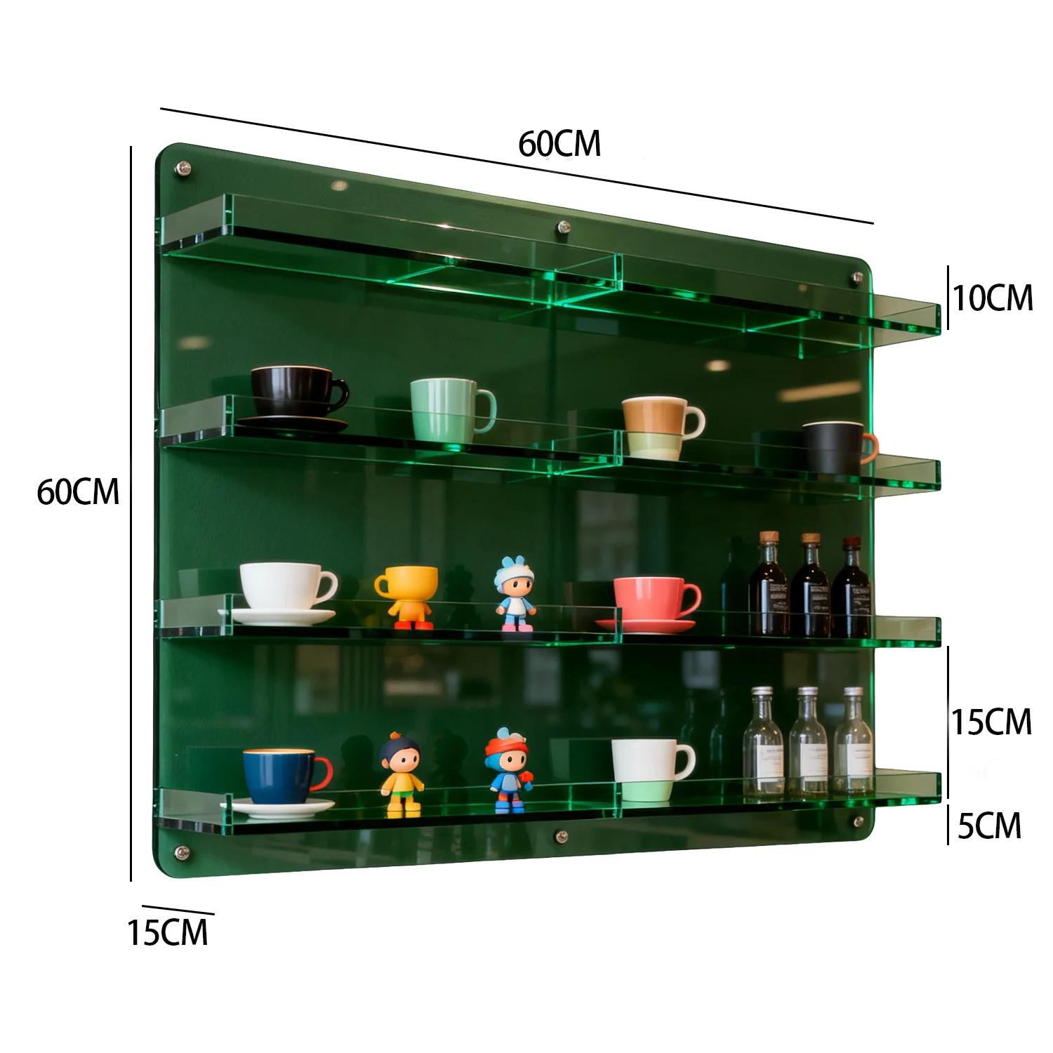 Factory Direct 2026 Teacup holder Wall-mounted Duobao pavilion Wall-mounted coffee cup holder Swing frame Acrylic Bogu shelf Sim