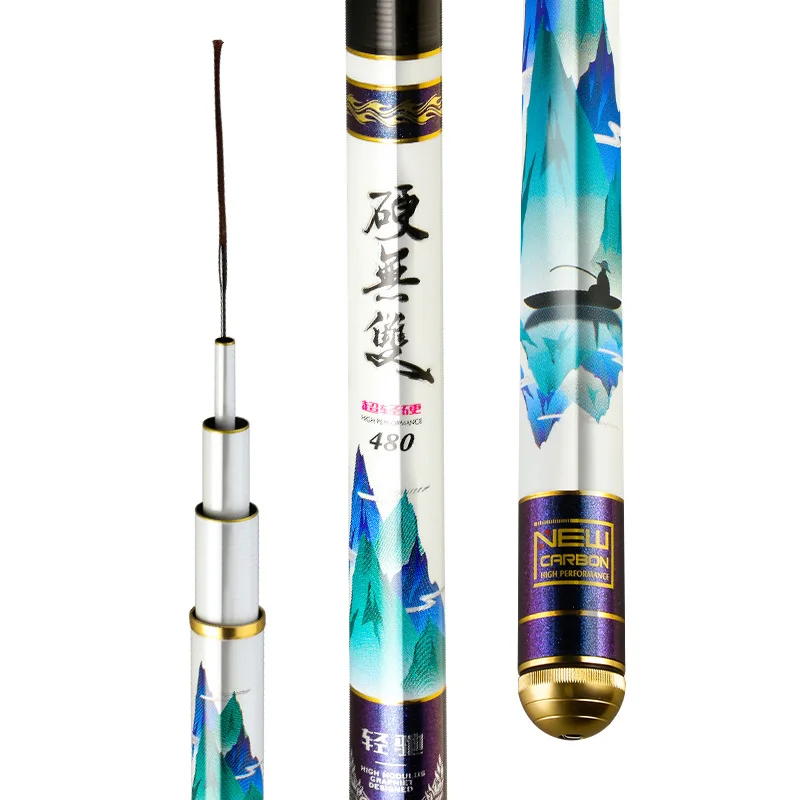 3.6-7.2m Super Hard Telescopic Fishing Rod Ultralight Fishing Rod Carbon Fiber Carp Fishing Rod