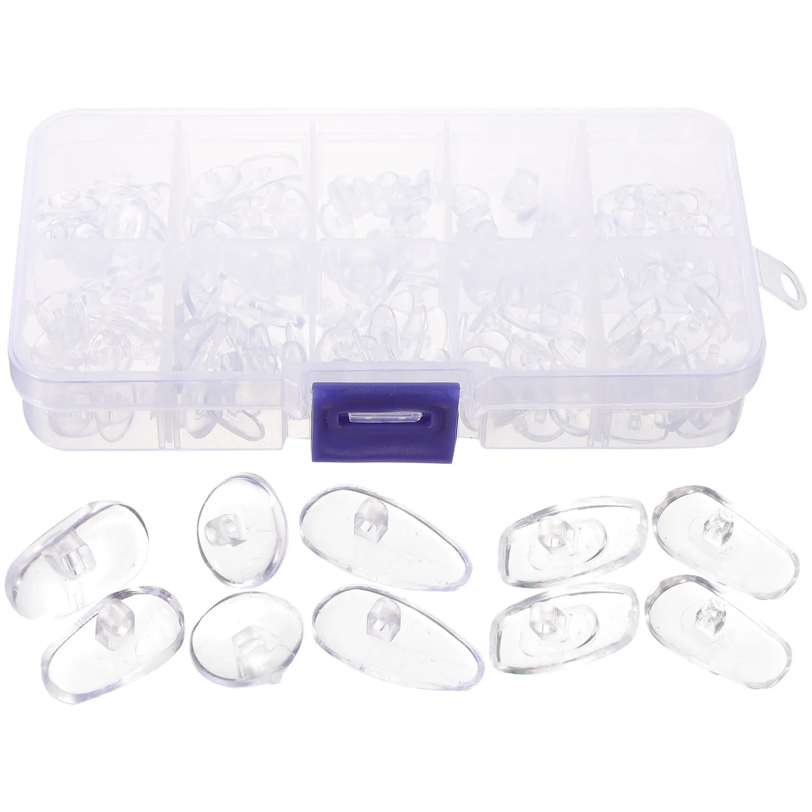 

1Set Silicone Nose Pads 10 Assorted Types Comfortable Marks No Pressure Stable Grip Nose Bridge Pads for Glasses Eyeglass