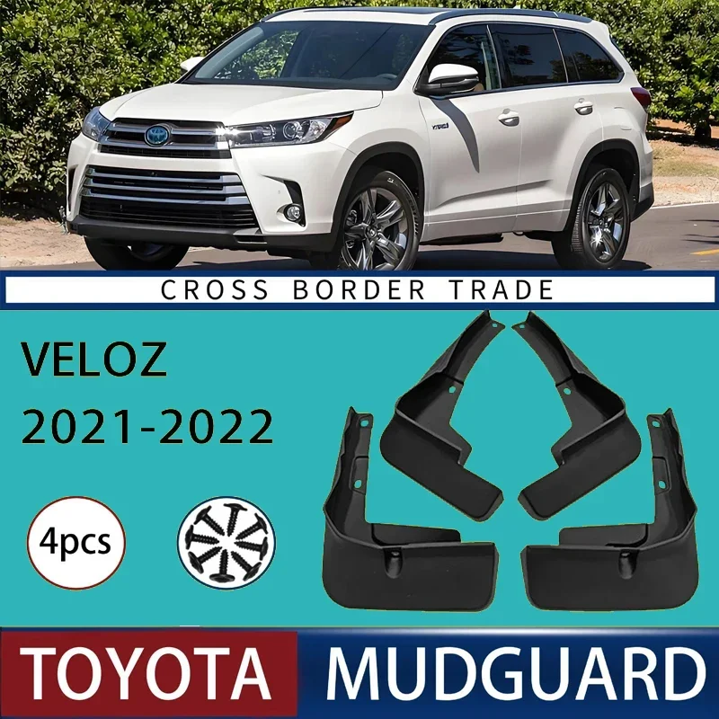 

Automotive Tire Mudguard Waterproof Splash Proof 4pcs Accessories For Toyota Veloz 2021-2022