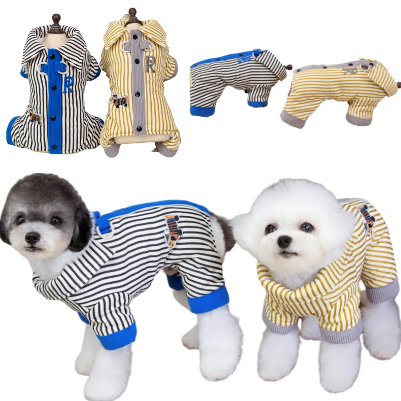 

Stripe Winter Warm Pet Dog Jumpsuit Waterproof Dog Clothes For Small Dogs Cat Chihuahua Jacket Thicken Yorkie Costumes Coat 2025
