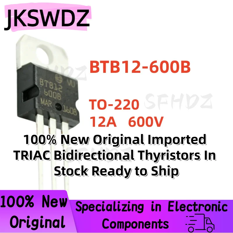 

10/20/30PCS New Original Imported BTB12-600B BTB12600B BTB12 TO-220 12A 600V TRIAC In Stock Ready to Ship