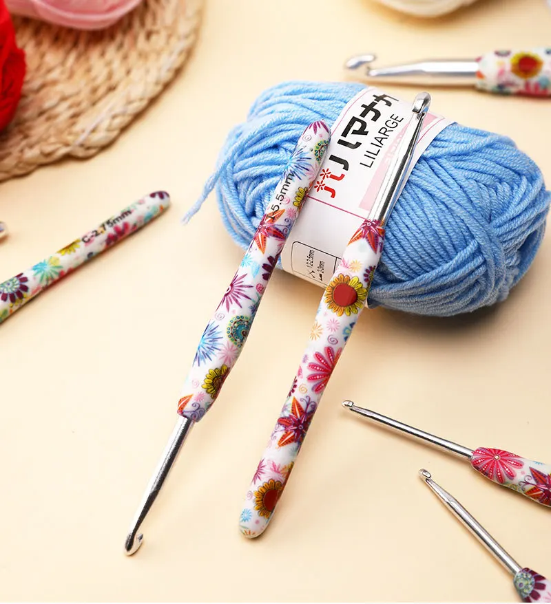 Soft Handle Crochet Hook Set Wool Yarn Compilation Tools Sweater NeedleWith Bag Ergonomic Knitting Crochet Set