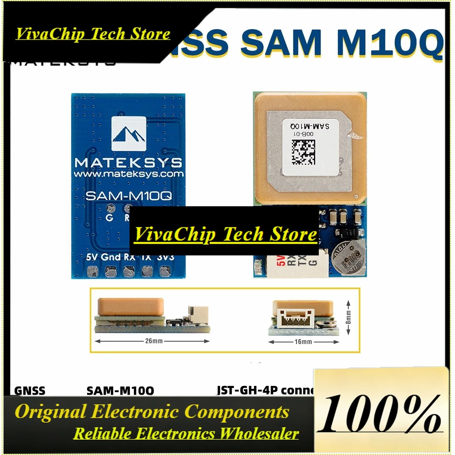 VivaCSMatek Mateksys GNSS SAM-M10Q Ultra-low-power Antenna Module For Easiest Integration M10 GPS GLONASS Galileo