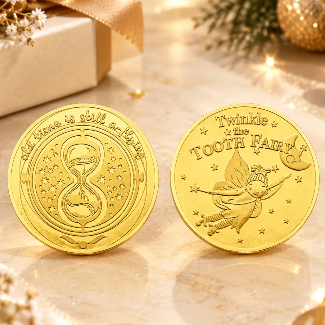 Moneda Conmemorativa de la Hada de los Dientes A-Flyling, Chapada en Oro, Recuerdo, Colección de la Hada de los Dientes Brillante, Regalo Artístico