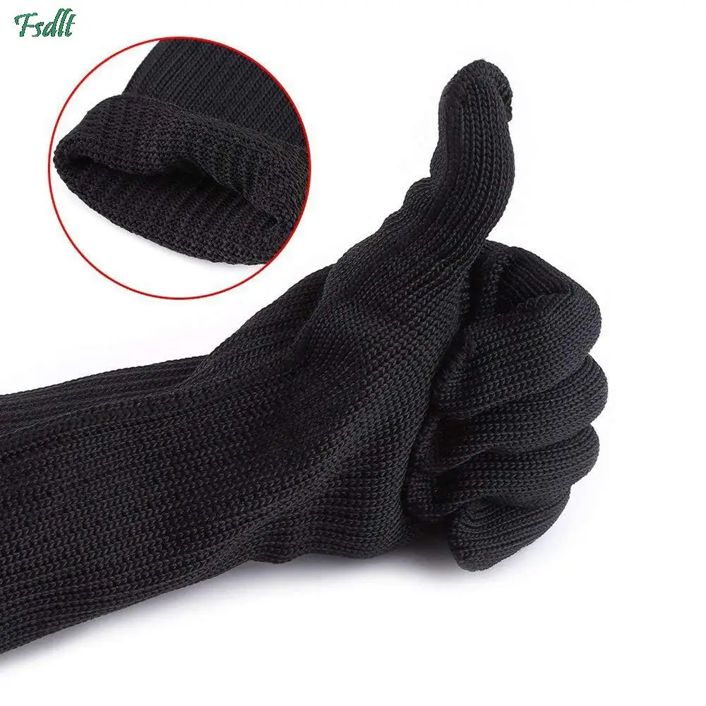 1Pair Long Anti-cut Working Gloves Metal Stainless Steel Wire Cut Resistant Gloves Anti-knife Tactical Butcher Protective Gloves