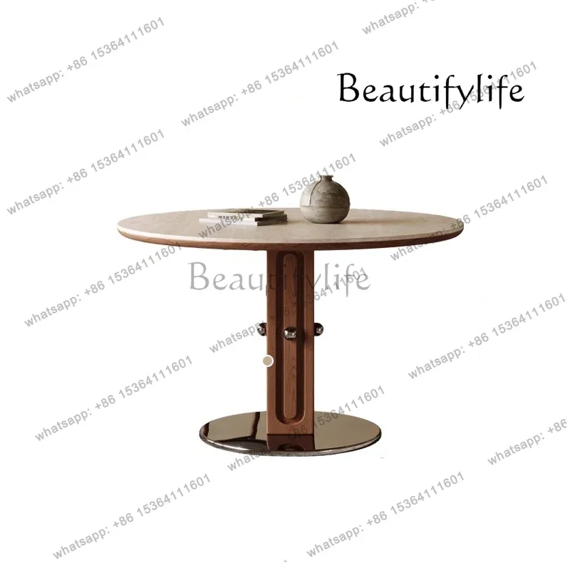 

Warm Tall Kitchen Tables Luxury Minimalist Nordic Style Dining Tables Sets Modern Tavolo Rotondo Pranzo Dining Room Furniture