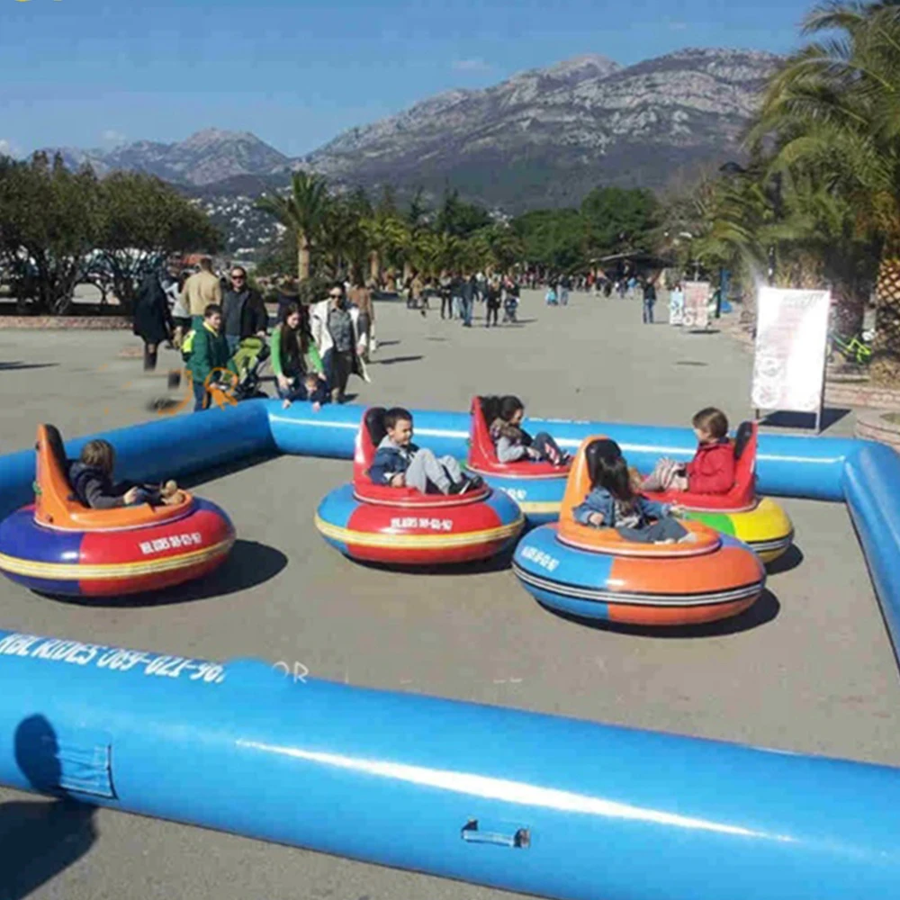 Pistes gonflables de kart, voiture de course, pare-chocs d'amusement, extérieur et intérieur