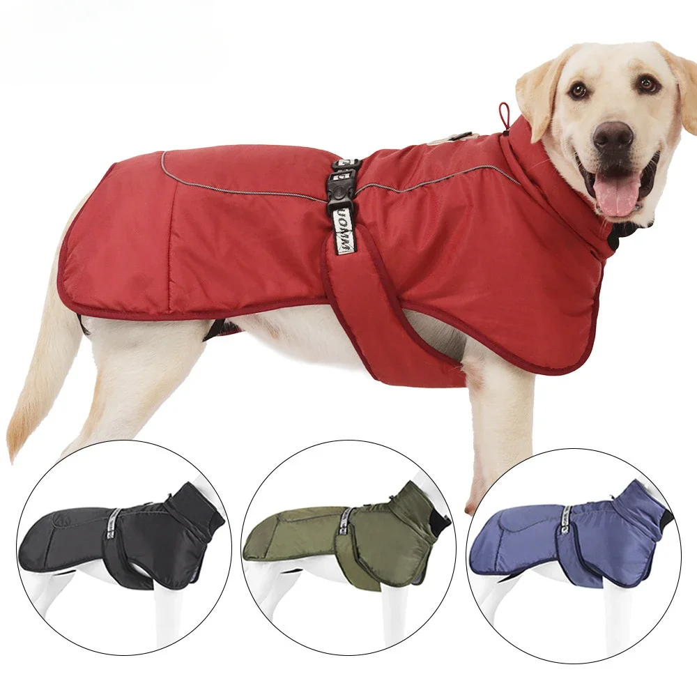 

Dog Clothes Autumn and Winter Clothes Medium and Large Dog Thickened fleece-lined Warm Reflective Cotton Vest