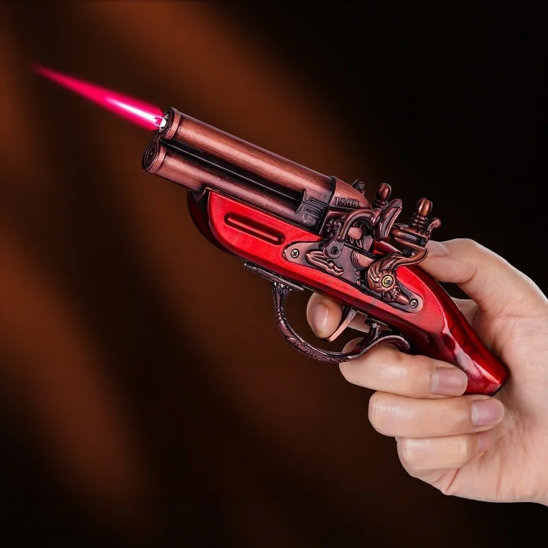 New Classic Simulated Vintage Musket Windproof Butane Lighter Trendy Metal Ornament Festive Gift for Men Unique Art Decoration