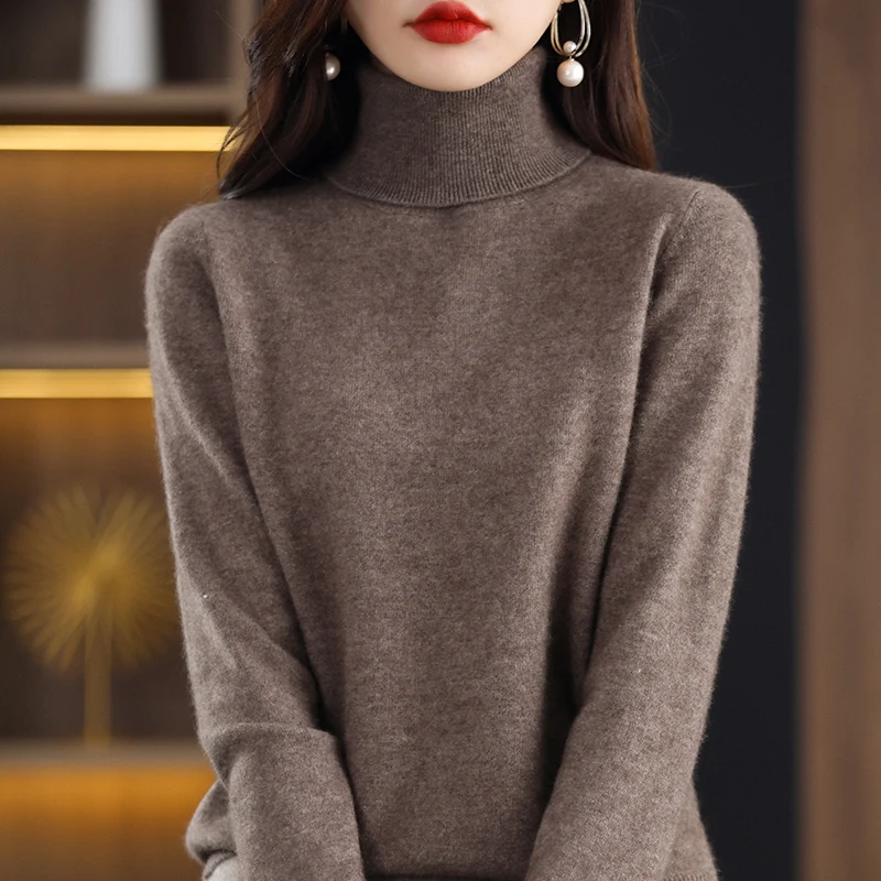 Women Cashmere Sweaters Long Sleeves Loose Lady Turtleneck Pullovers New Fashion 2023 Women\'s Clothing SWS01