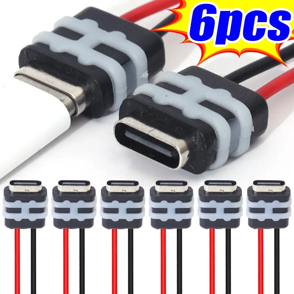 

Waterproof Type C Female Connector 2 Pin Pigtail Cable 3A Power Supply Port Socket for Car Boat Marine Automotive DIY Accessory