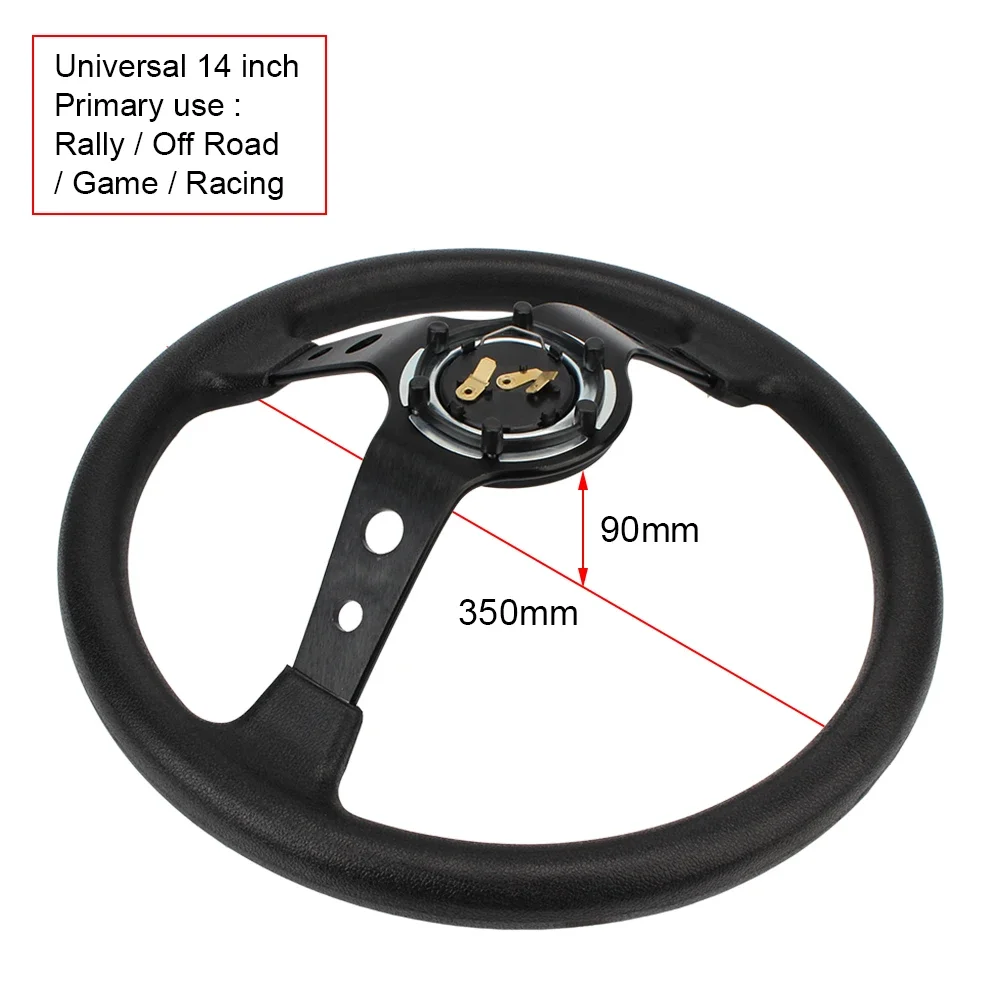 Volante de carreras de coches, accesorio Universal, PU, 14 pulgadas