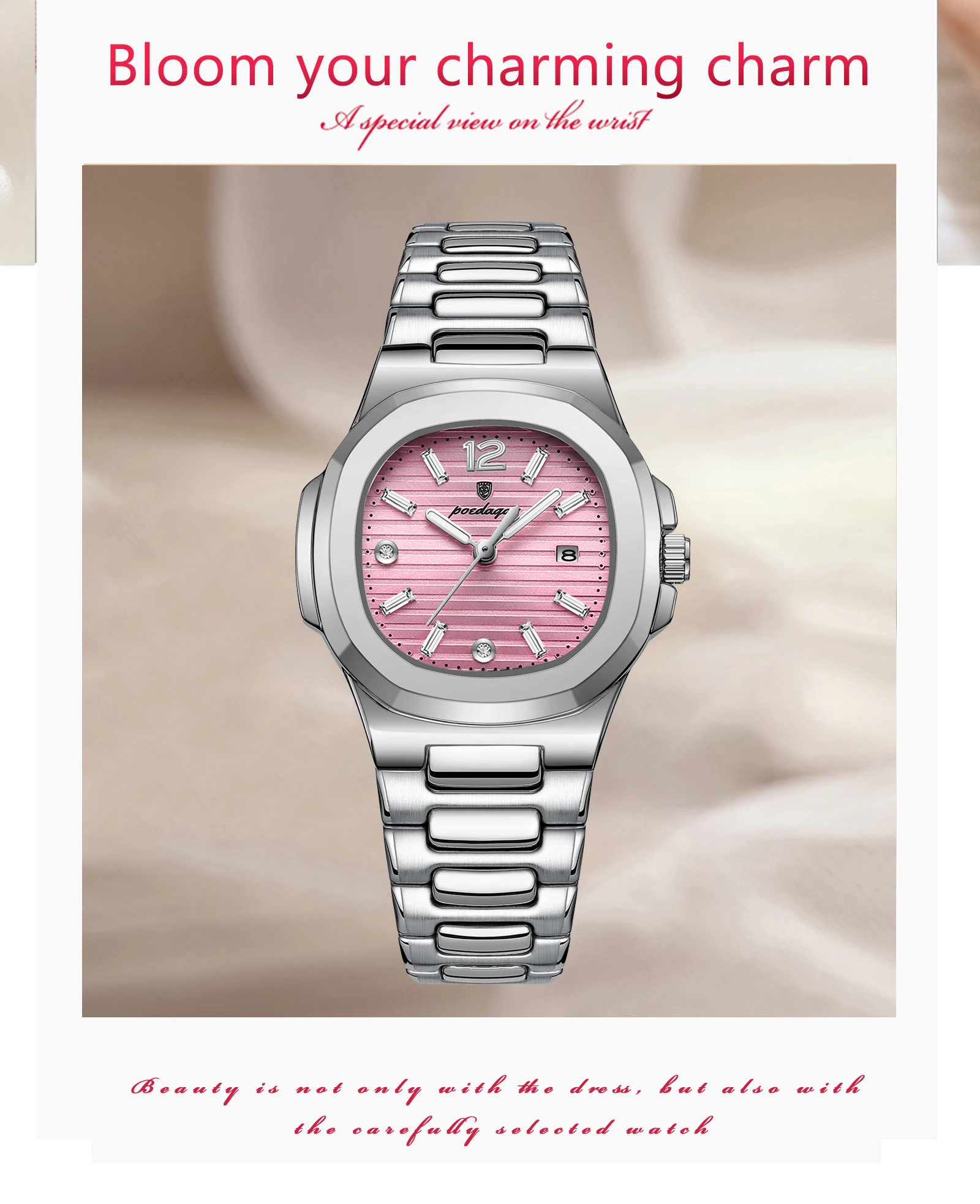 POEDAGAR Platz Mode Frau Armbanduhr Leuchtende Wasserdichte Datum Damen Uhr Luxus Hohe Qualität Quarz frauen Uhren Reloj – Detail 5