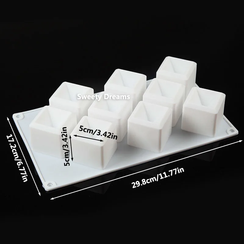 9 ثقوب سيليكون موس قالب الكعكة مكعب شكل مربع غير عصا الشوكولاته هلام الكعك قالب الآيس كريم أدوات تزيين الخبز #3