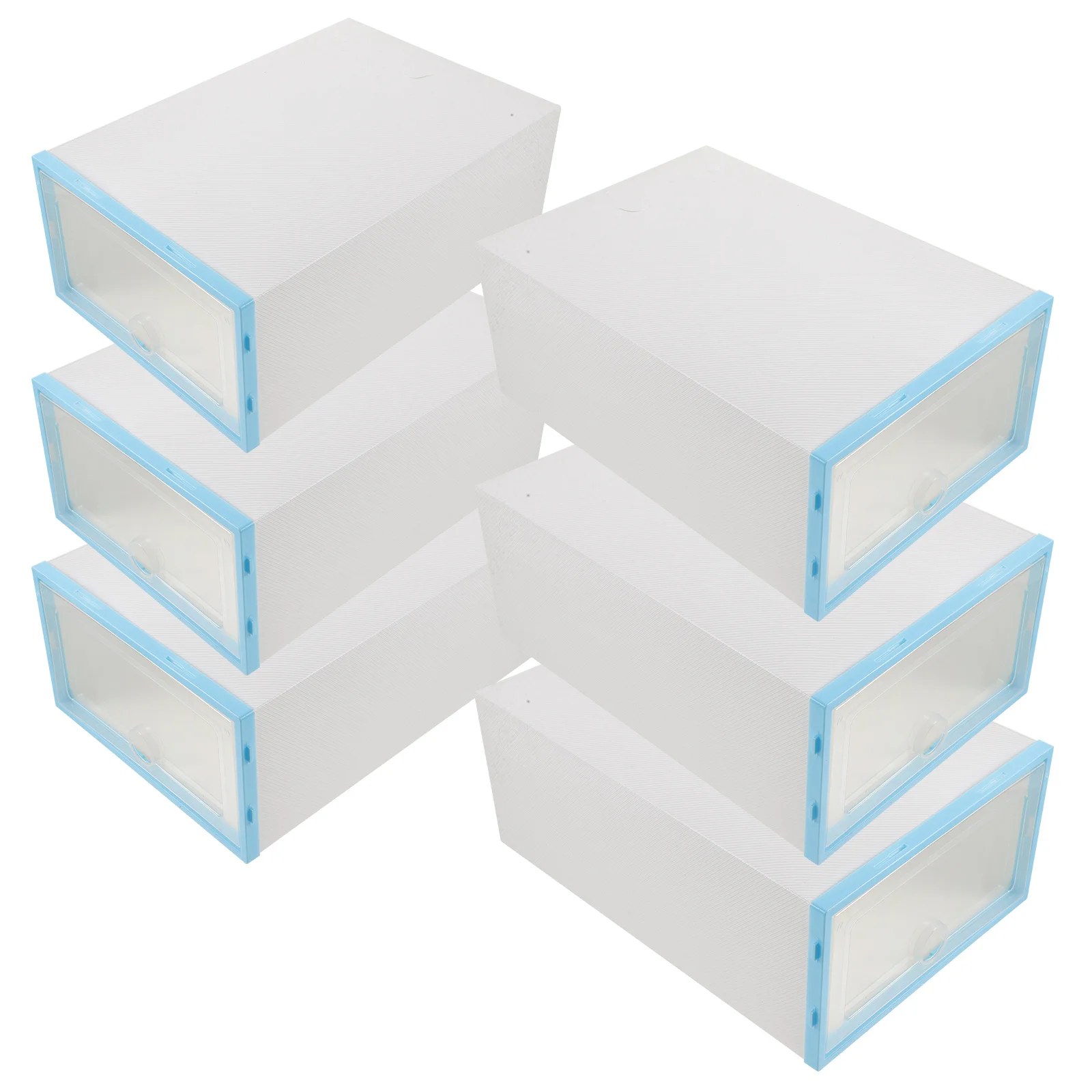 

6Pcs Stackable Shoes Box Thickened Transparent Plastic Shoe Organizer Storage Container for Closet Dorm Entryway Small