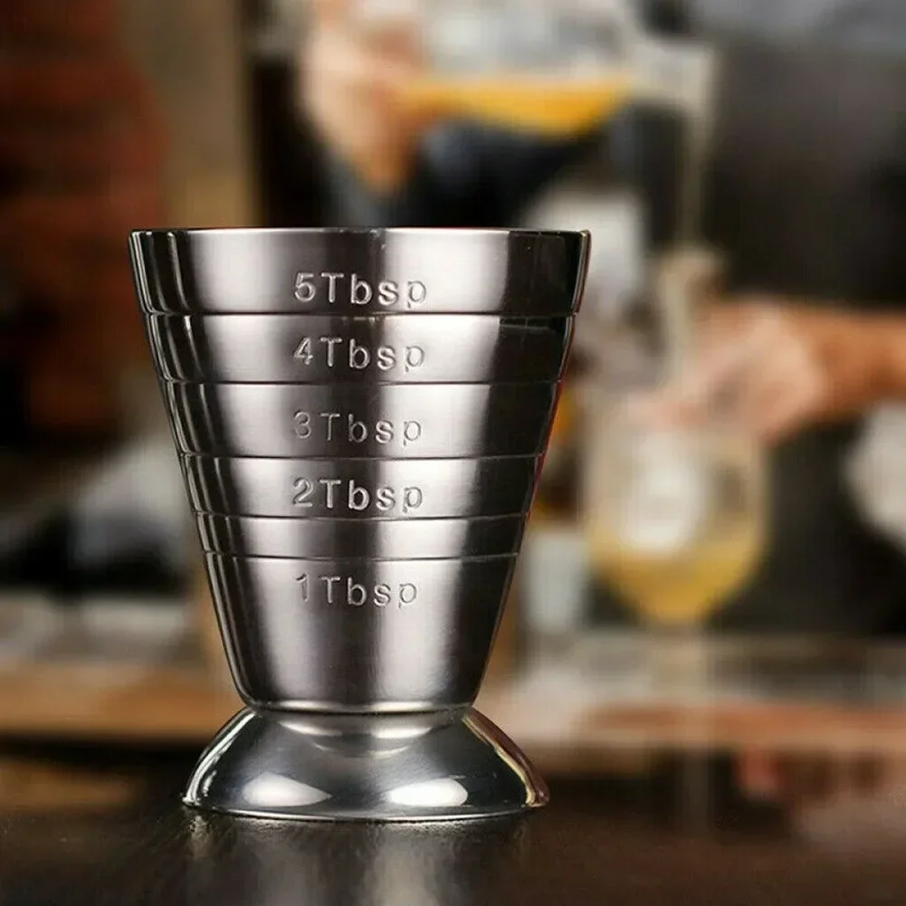 Camping For Parties High Quality BBQ 1pcs Measure Cup 75ml Jigger Shot Measure Cup Mixed Cocktail Beaker Sliver