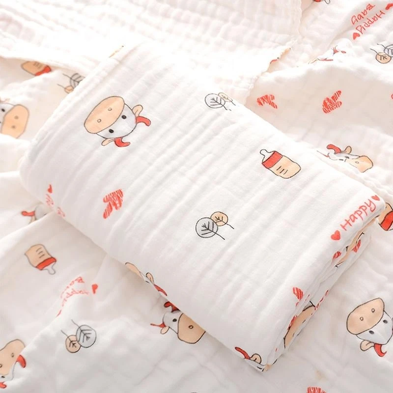 J15U طفل قماط التفاف 6 طبقات القطن الشاش تلقي بطانية الشاش لحاف منشفة استحمام