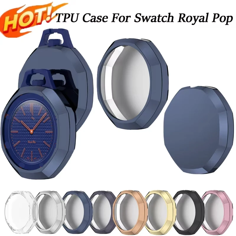 Schutzhülle für Swatch Royal Pop Taschenuhr, Displayschutzfolie, Zubehör, Rahmenhüllen, weicher TPU-Stoßschutz
