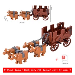 MOC Medieval Rome Bull Chariot Cattle Car Castle Figures Roman Soldiers Military Building Blocks Bricks Toy for kid XMAS gifts