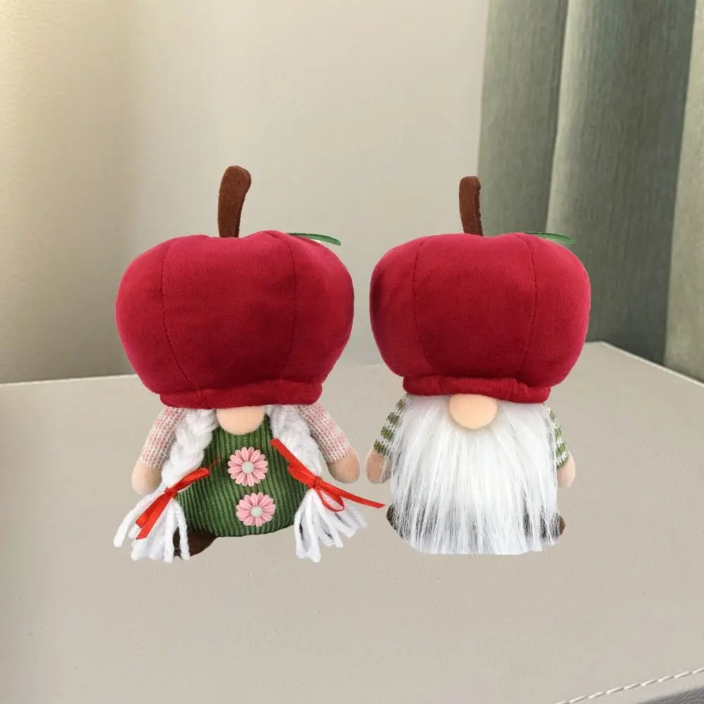 Collezione soffice bambola senza volto rossa in cotone PP Rudolf bambola nana frutta cartone animato gnomi comodi giocattoli di peluche regalo di compleanno per bambini