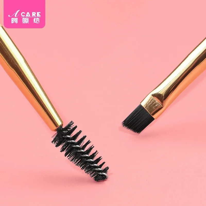 Pennello per sopracciglia C1- Pennello per trucco Pennello per occhi portatile Principiante Strumento per arricciare le sopracciglia Pennello per trucco a doppia testa per principianti