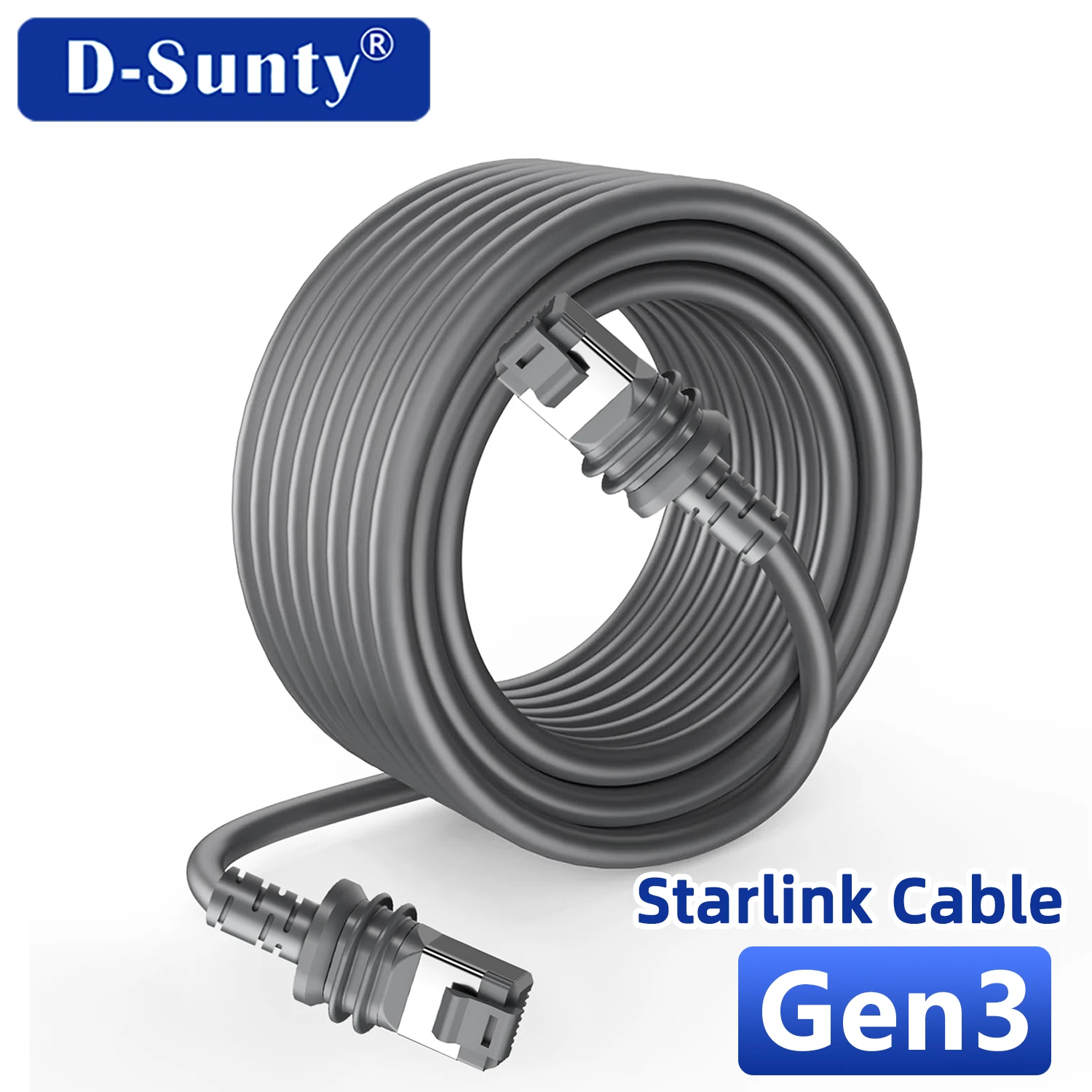 Starlink V3 Router Satellite Cable Extension Gigabit Ethernet Cable for Satellite Outdoor Waterproof Starlink Gen3