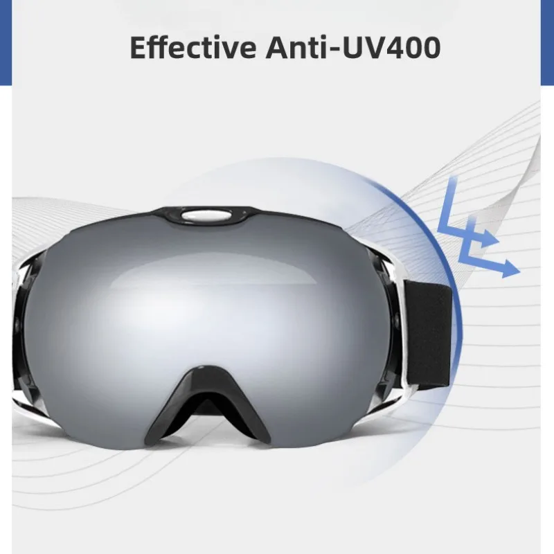 Gafas de esquí antiniebla esféricas de doble capa para hombre y mujer, máscara de esquí para Snowboard UV400, a prueba de viento, transpirables, gafas de esquí para nieve en invierno 2025