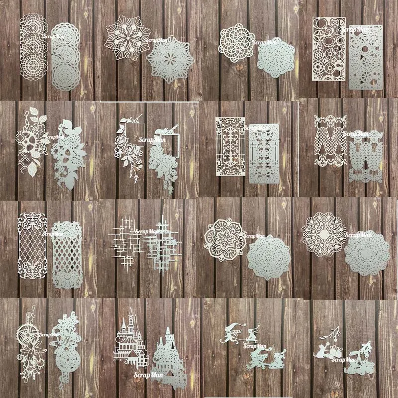 Metal cutting dies 23pc lace and frames  die cut  Scrapbook paper craft knife mould blade punch