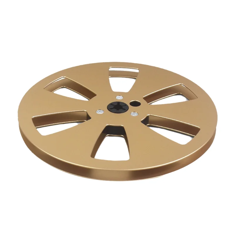 

A53Q-7 Inch 6 Hole 1/4 Empty Take Up Reel To Reel Small Hub Empty Tape Reels Opening Machine Tray Metal Tape Recorder Parts