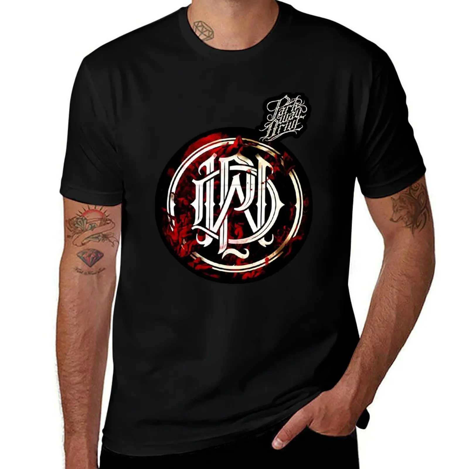 

red rose circle T-Shirt graphic t shirt vintage anime tops mens t shirts top quality