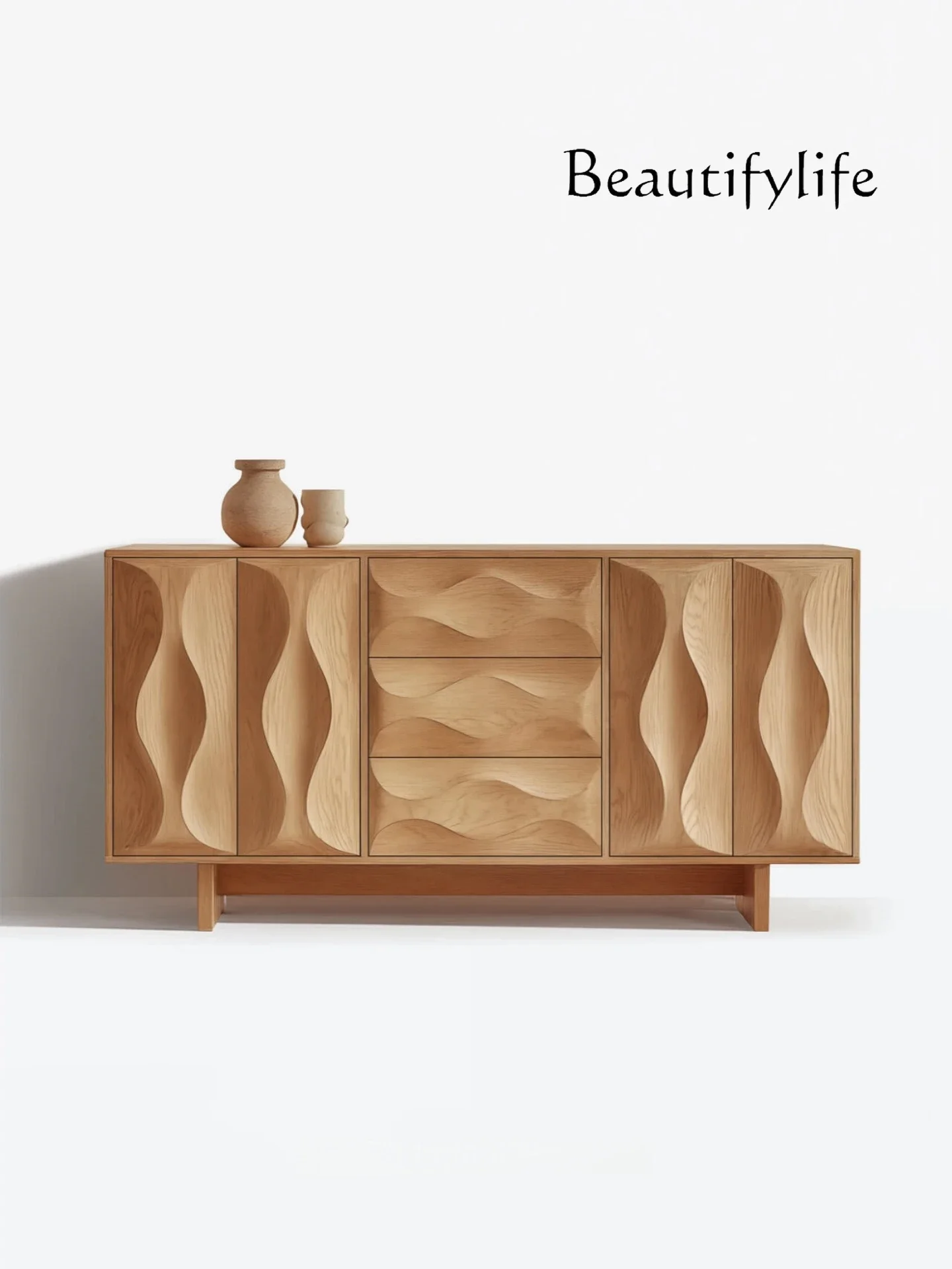 

tR Medieval solid wood dining side cabinet designer artistic and creative living room household storage cabinet storage cabinet