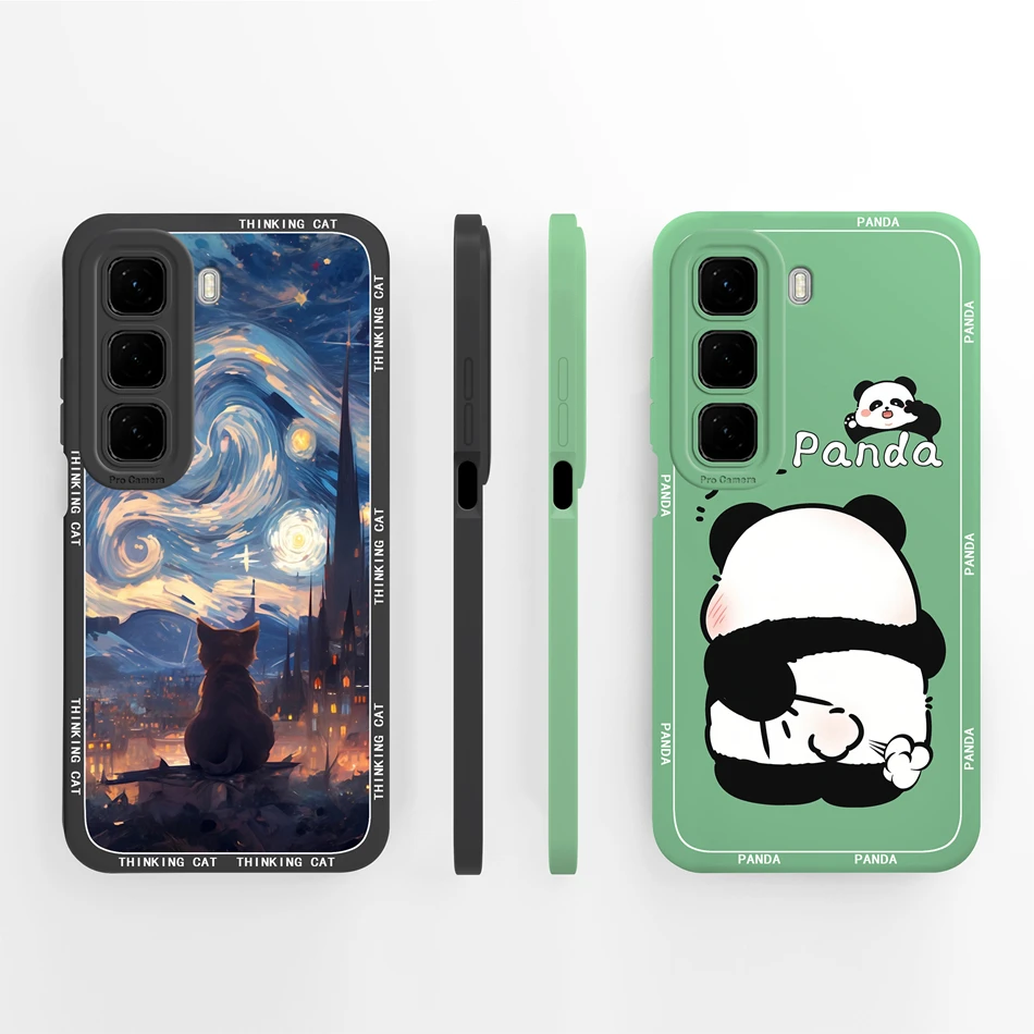 

Для infinix Hot 50 Pro Plus 50i Чехол Cool Cat Мягкая жидкая силиконовая задняя крышка для infinix Hot50 4G 5G Полное покрытие телефона