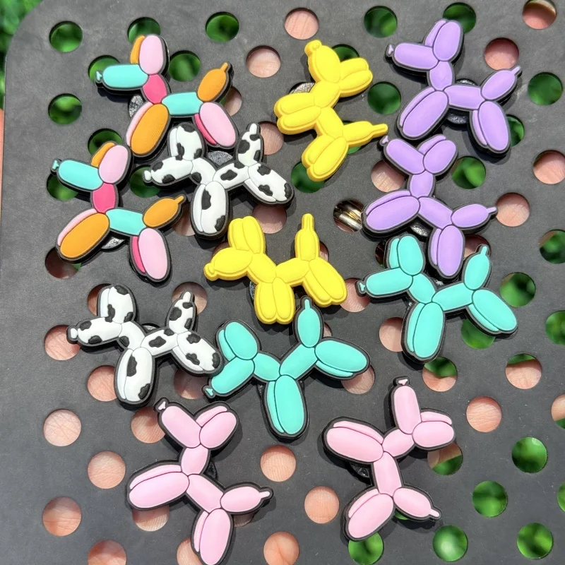 

12PCS Kawaii Balloon Dog PVC Adorable Shoes Buckle Charms Backpack Kids Hole Slippers Clog Decorations Fit Popular Birthday Gift
