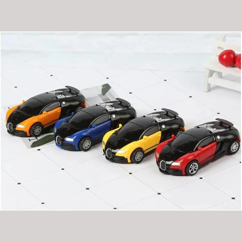 Mini 2 In 1 One Click Automatic Collision Deformation Robot Dual Form Robot Car Toy Automatic Transformation Robot Model Car