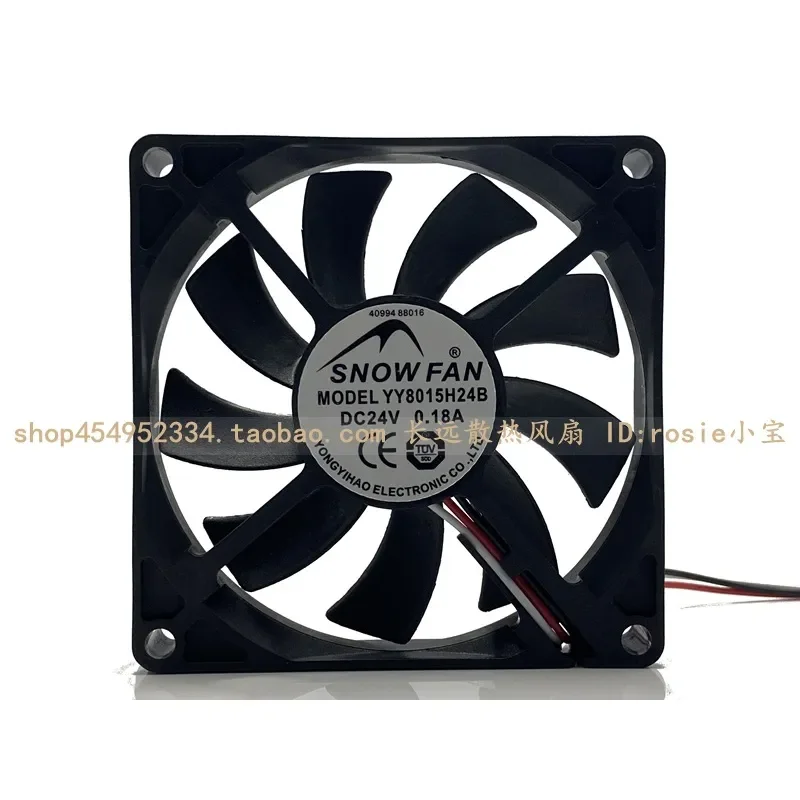 for SNOWFAN 8015 24V Double Ball Industrial 8cm Cooling Fan YY8015H24B Three Wire RD Signal
