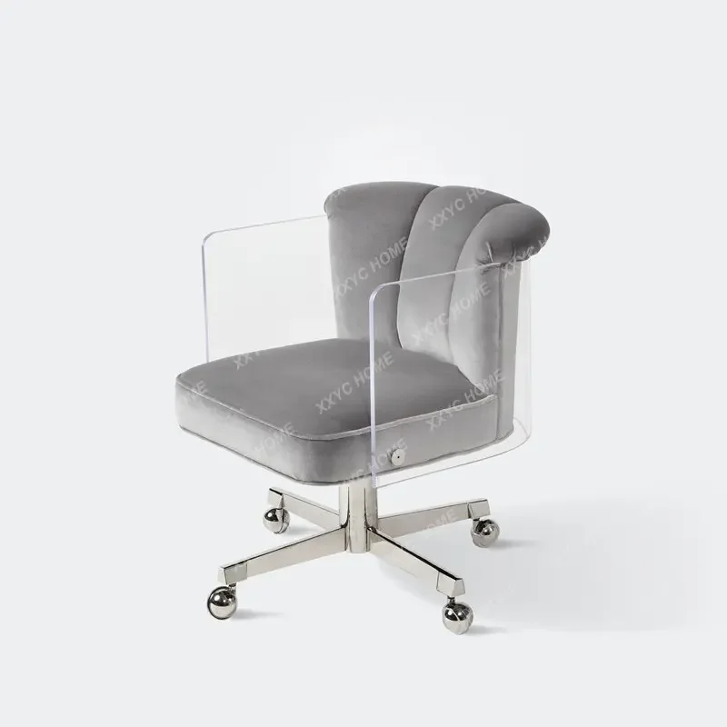 

Nordic Simple Transparent Acrylic Computer Chair Fabric Swivel Designer Creative Office Conference Chair
