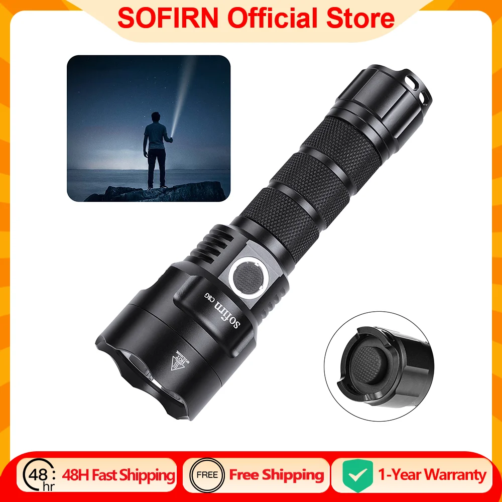 Sofirn C8G 21700 Powerful Tactical Flashlight SST40 2000lm 18650 A lanterna LED de alta potência mais potente do mundo com 2 conjuntos de