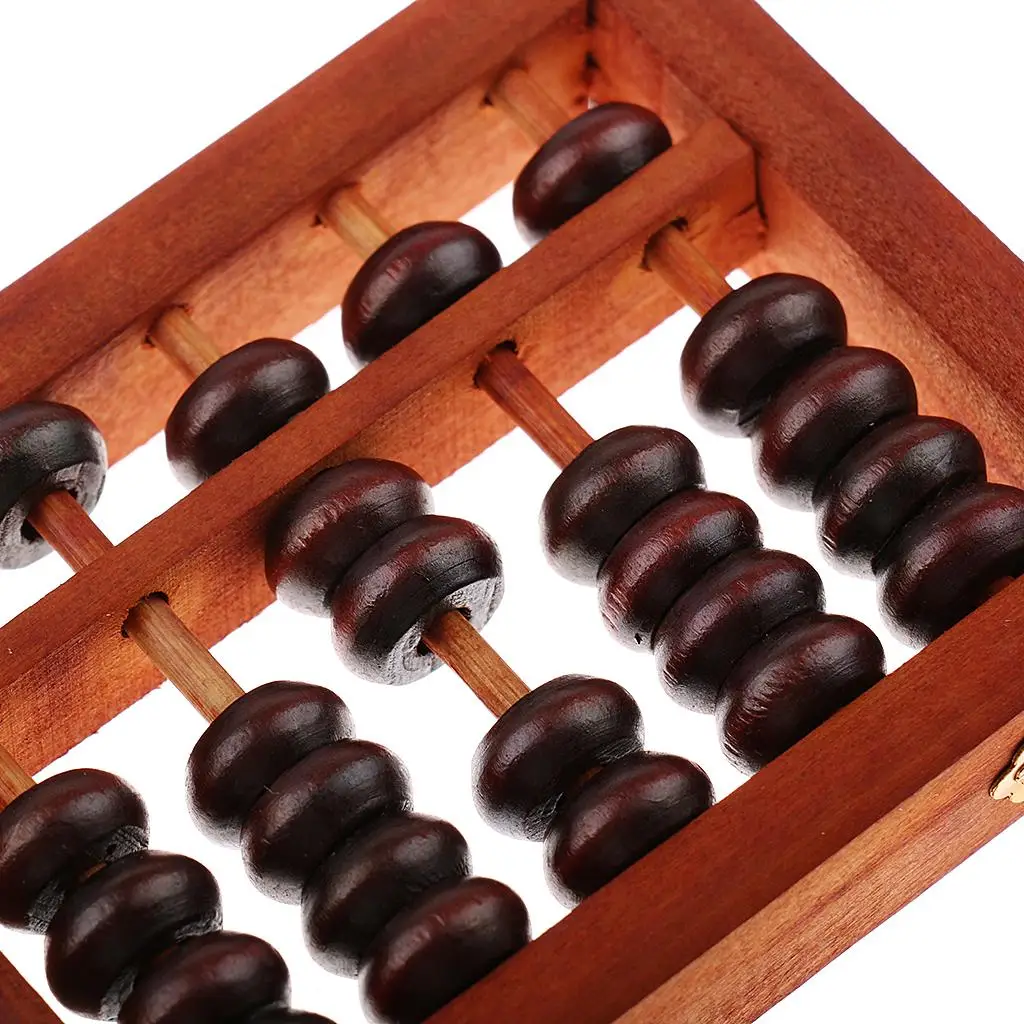 Wooden Abacus 5 Digits Arithmetic ' Learn Aids Caculating Toys