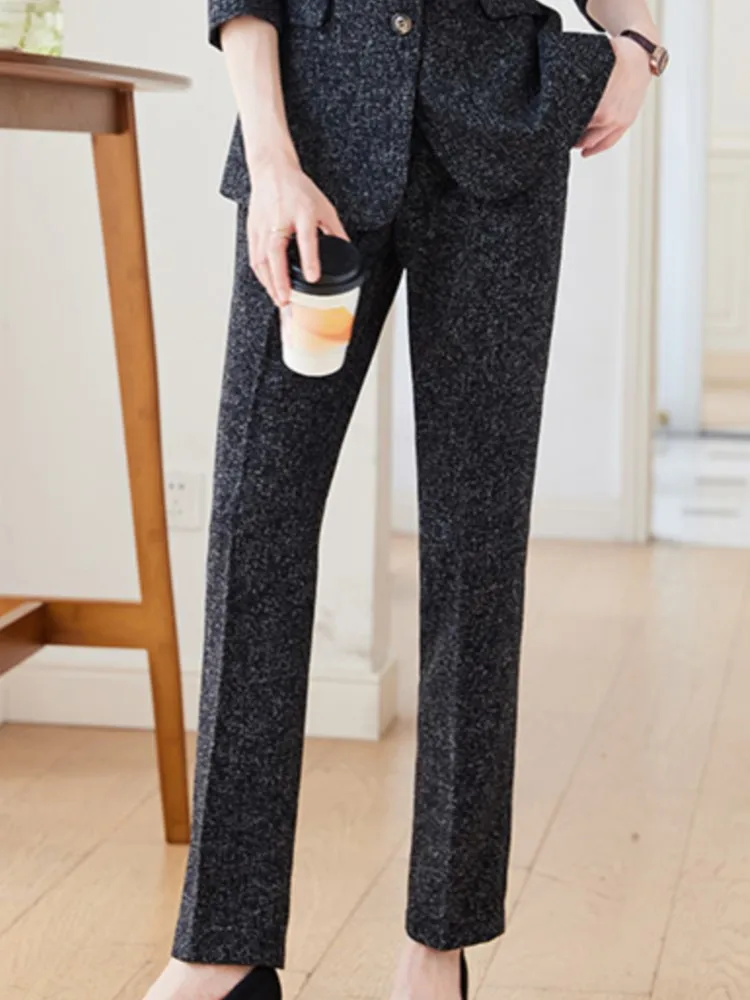 Coreano moda donna Vintage Office Blazer Pantsuit Casual elegante Chic Solid giacche pantaloni Suit femminile Business Pantsuit nuovo