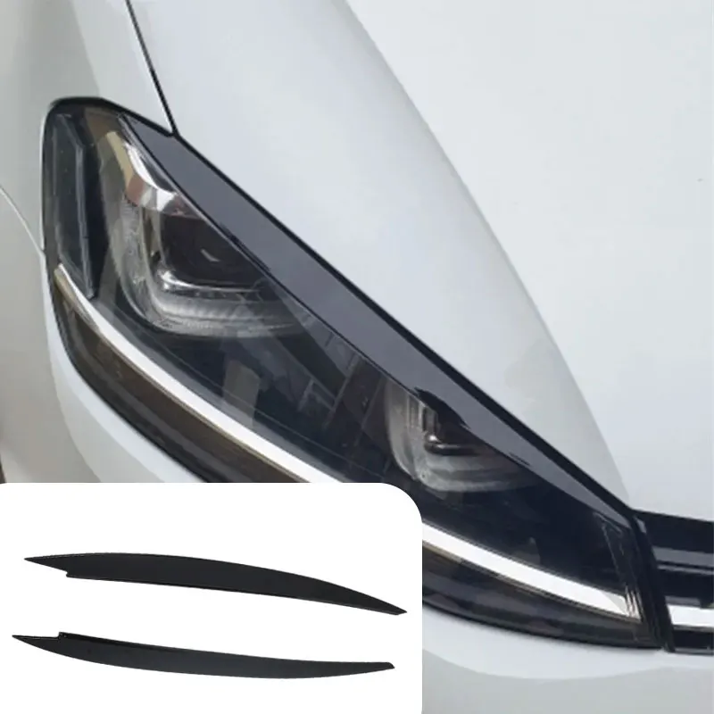 

10 Pair/lot Car Headlight Eyebrow Eyelid Cover Trim ABS Piano Black Eye-catching For VW Golf 7 VII GTI GTD R MK7 2013-2017