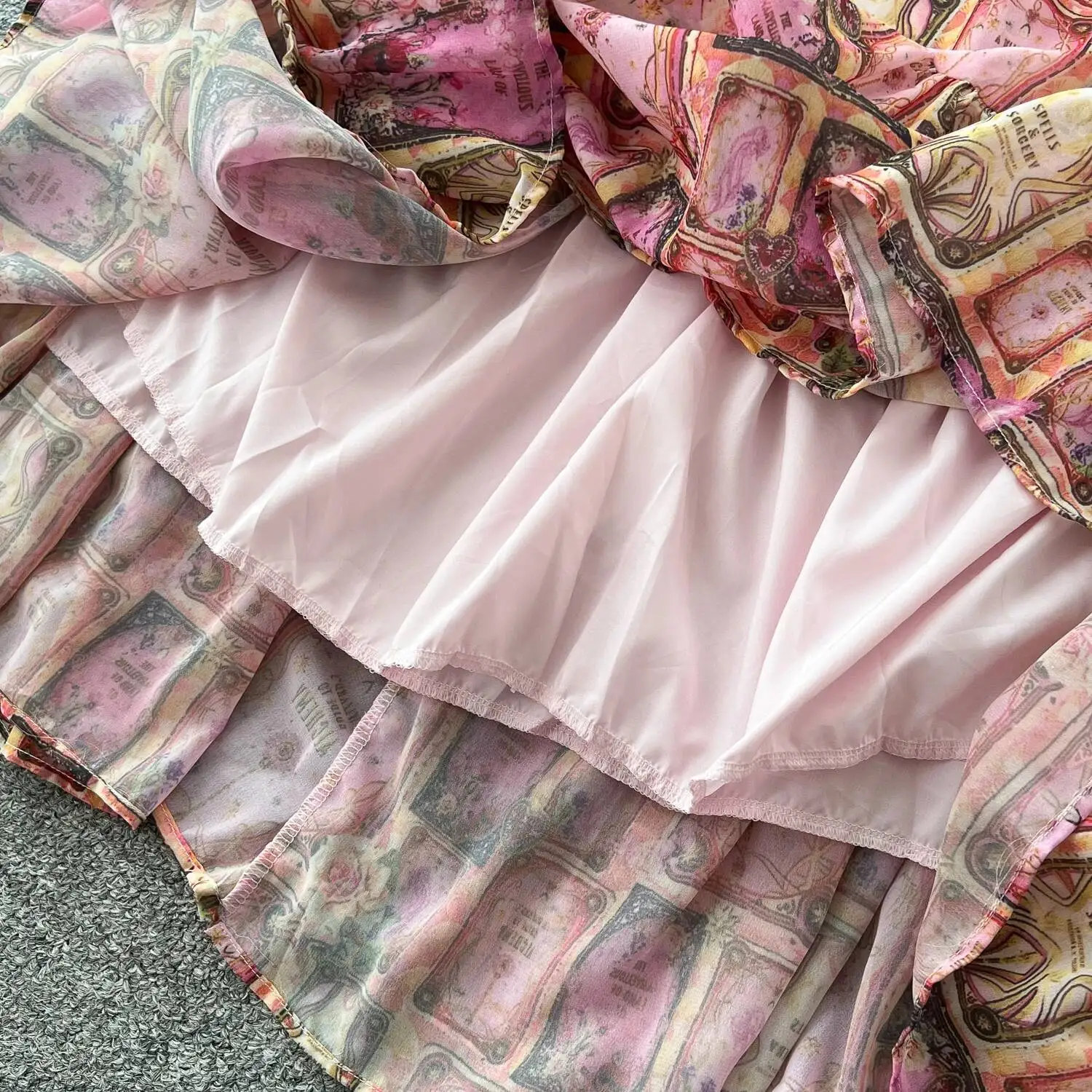 Women Sexy Hanging Neck Beach Dress Summer High Waist Ruffle Printed Long Dresses Ladies Vintage Chiffon Boho Long Robe Vestidos