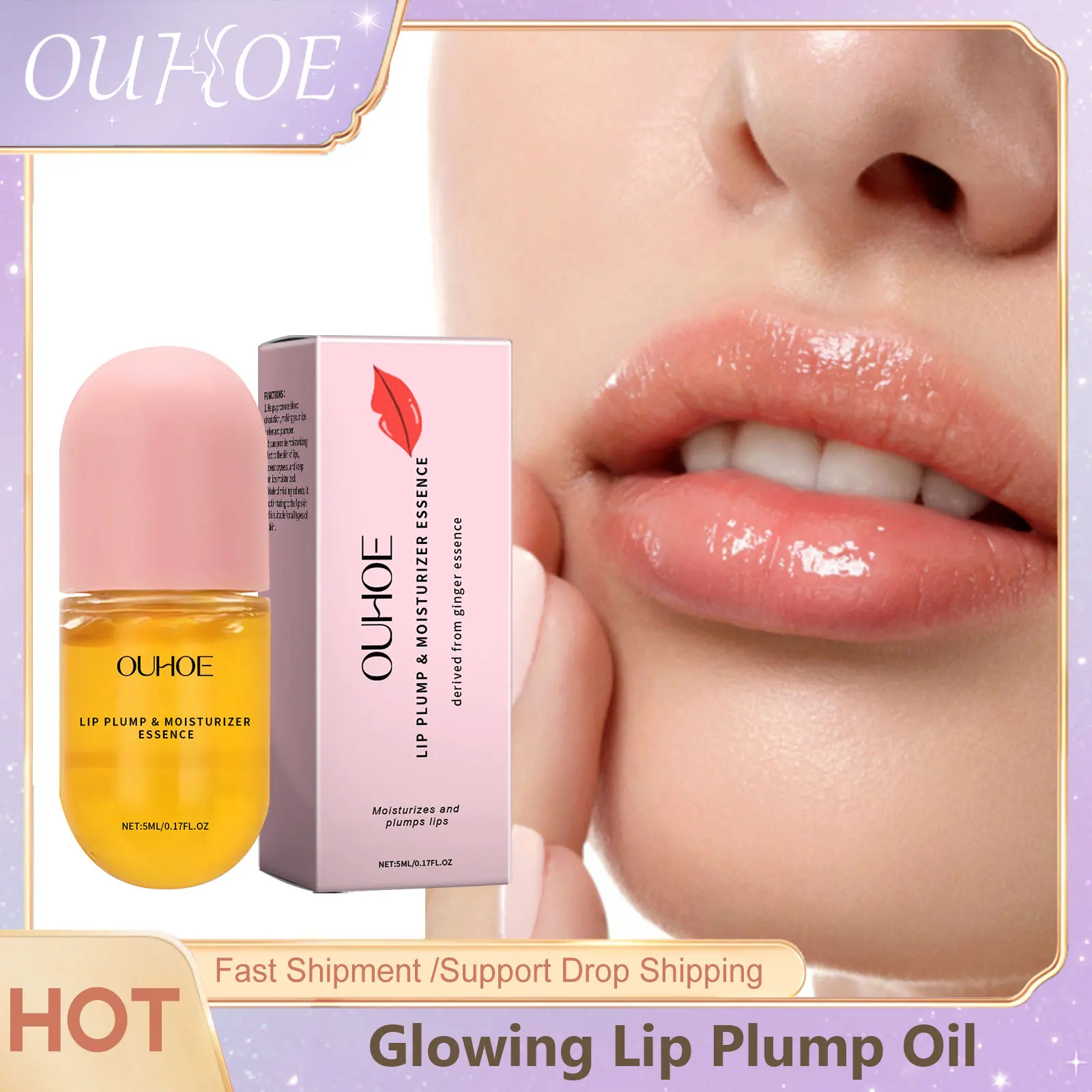 

Instant Volume Lip Balm Long Lasting Plumper Lips Oil Moisturizing Repairing Glowing Reduce Fine Line Serum Lip Gloss Cosmetic