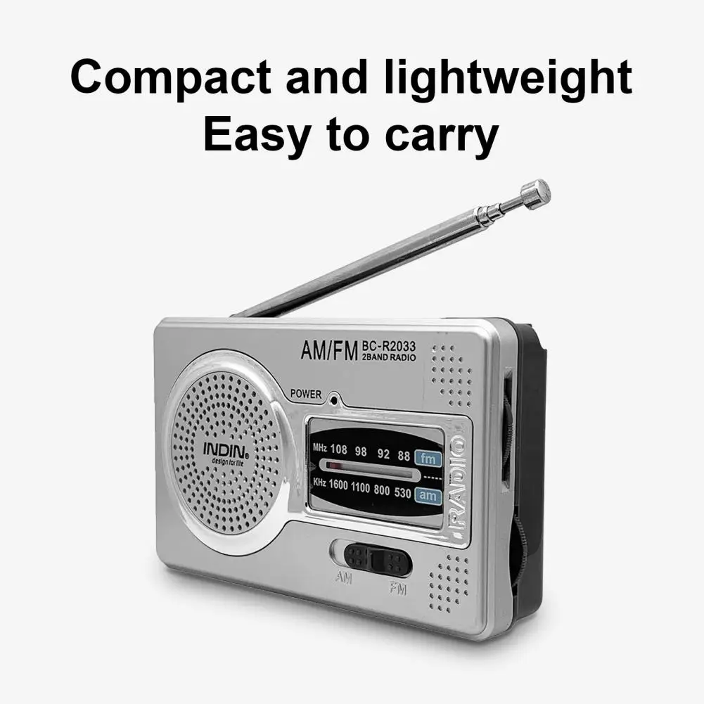 BC-R2033 Radio AM FM Battery Operated Portable Radio Best Reception Longest Lasting For Emergency Hurricane Running Walking Home