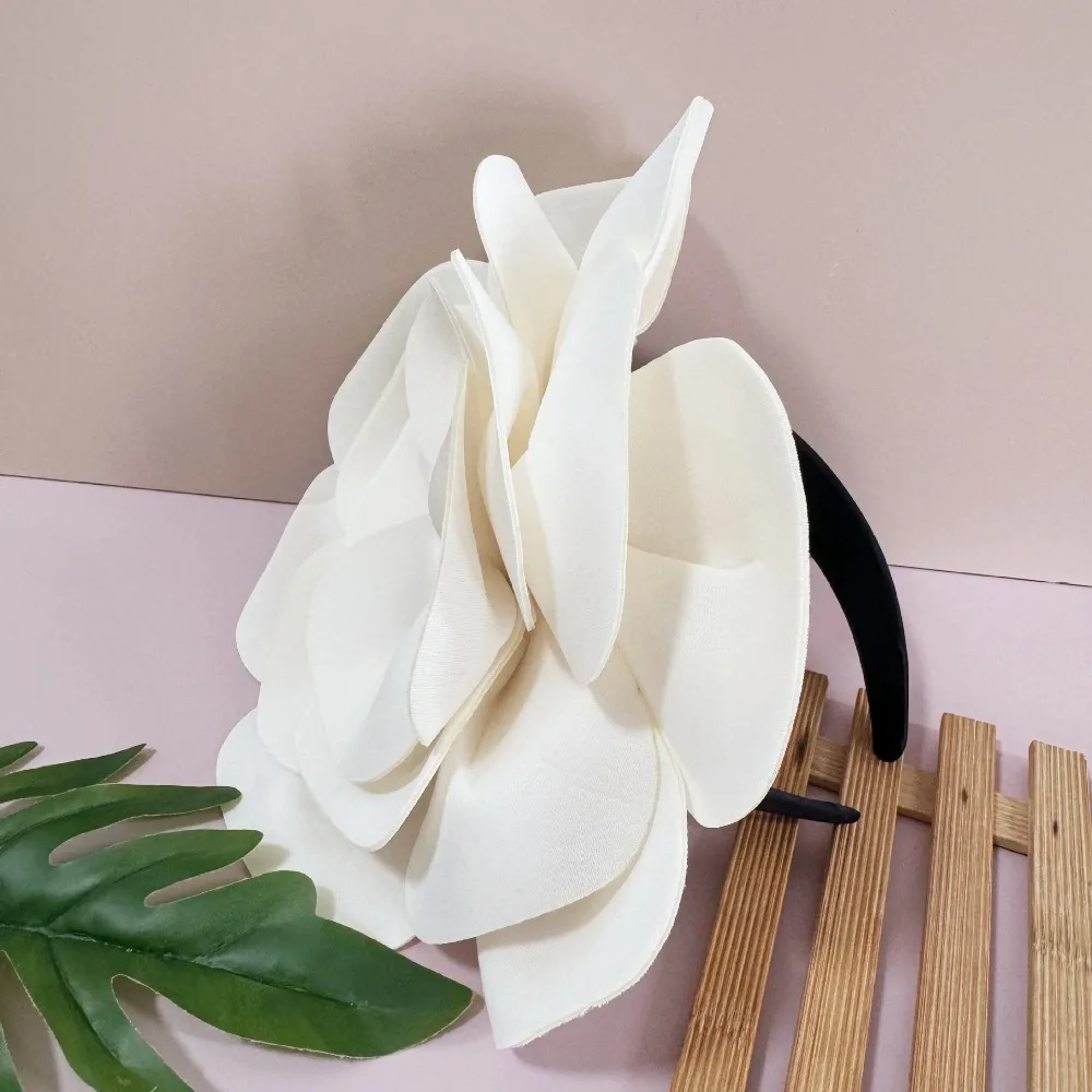 

Exquisite Large Rose Flower Headband Sweet Elegant Vintage Fascinator Hat Hair Hoop Top Hat Masquerade Hair Band Dance Show