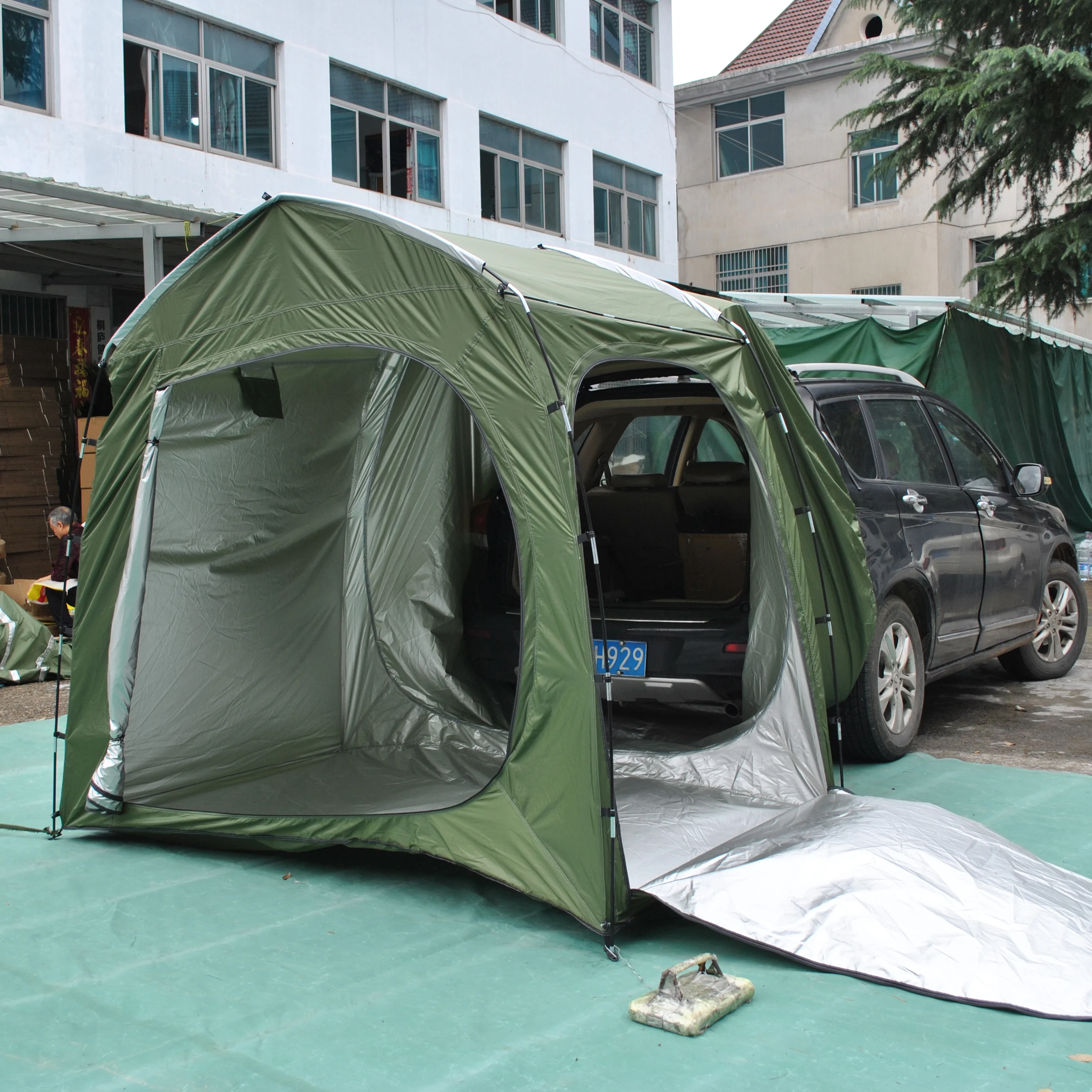 Air-conditioner tent connect to car,car rear tent extension waterproof trailer tent outdoors SUV multifunction car tent