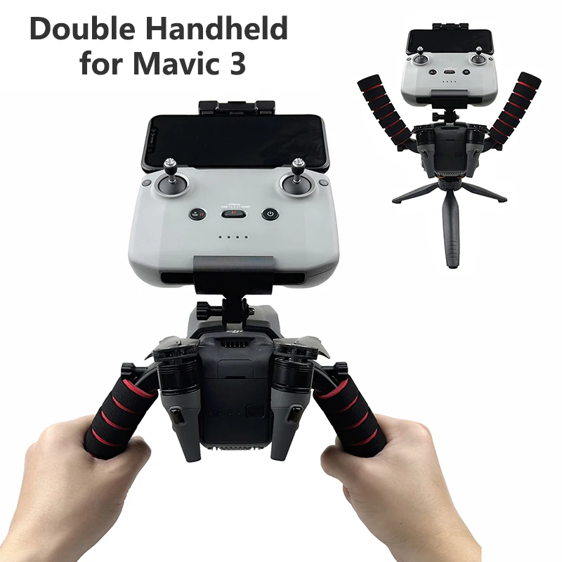 

Double Handheld Gimbal Camera Ground Shotting Stabilizer Bracket Holder Tripod For DJI MAVIC 3 Drone Remote Control Accessories