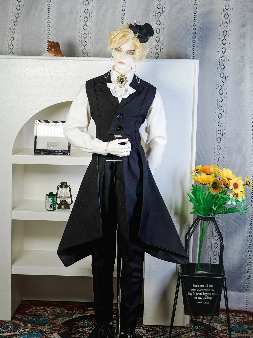 1/3 poppenkleding pak slipjas vest set voor 75cm bjd pop vest + shirt + broek aankleden speelhuis speelgoed popaccessoires, geen pop