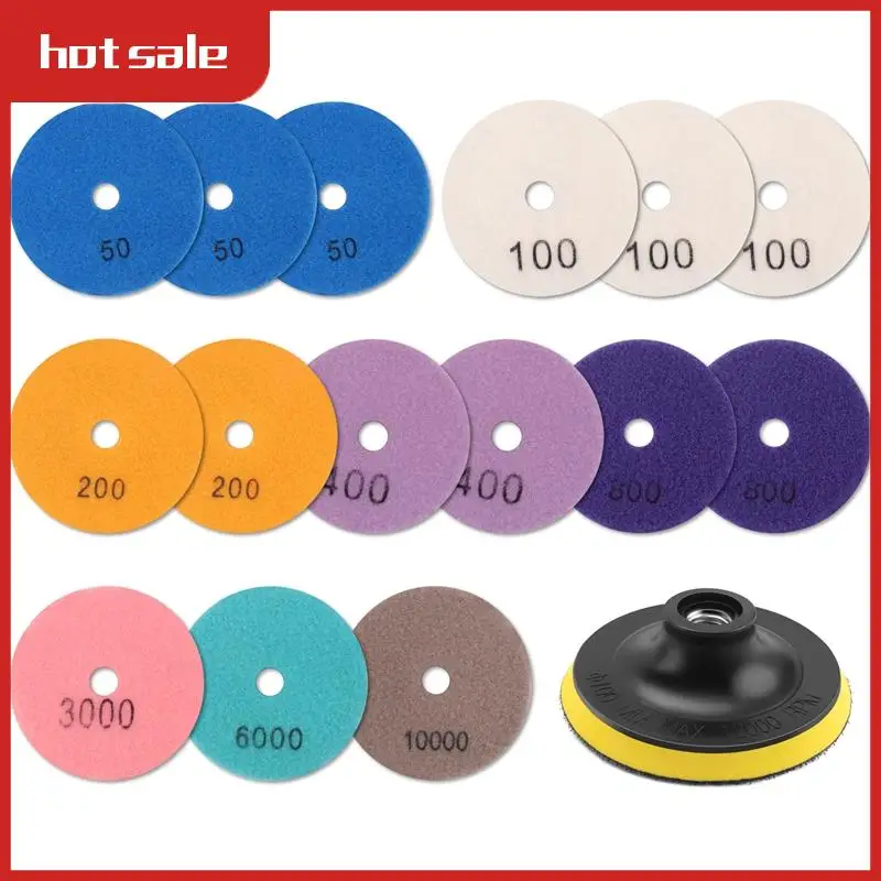 

A50M-16Pcs Diamond Polishing Pads Kit 4 Inch 100Mm Wet/Dry For Granite Stone Concrete Marble Polishing Use Grinding Discs Set